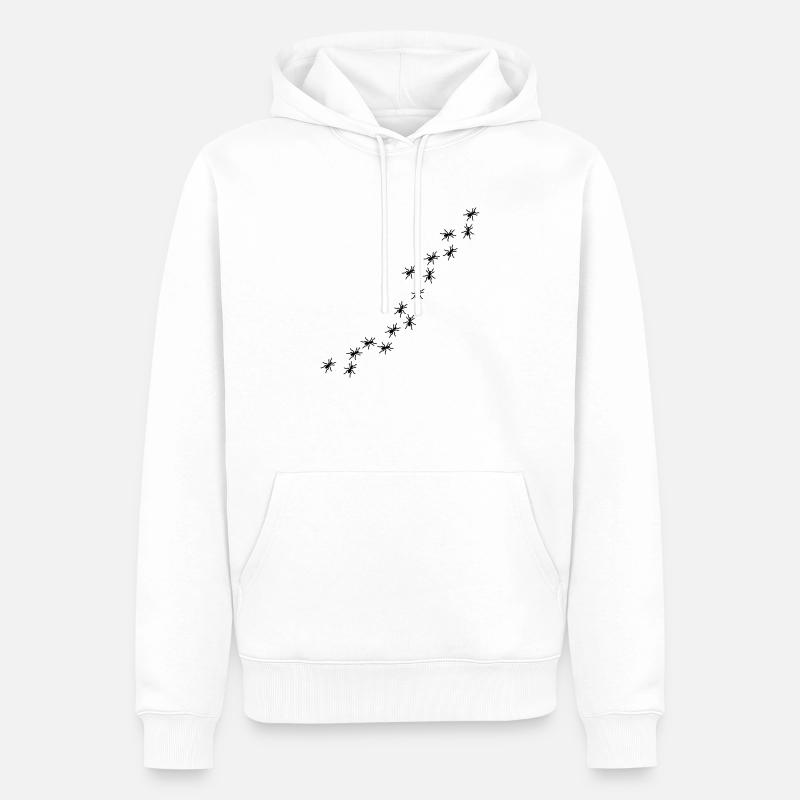 Fourmi - Sweat à capuche Premium bio Homme - blanc