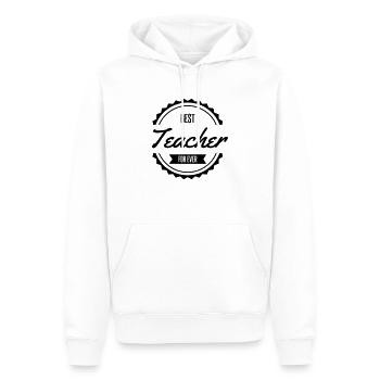 best teacher prof anglais - Sweat à capuche Premium bio Homme - blanc - Devant - Nico (187cm)