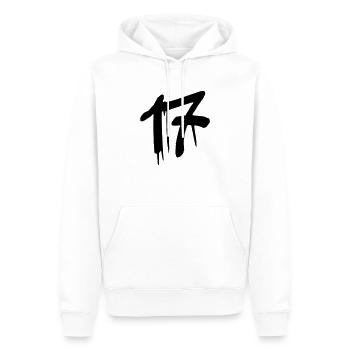 17 - Männer Premium Bio Hoodie - Weiß - Vorne - Nico (187cm)