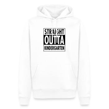 Straight Outta Kindergarten - Sweat à capuche Premium bio Homme - blanc - Devant - Nico (187cm)