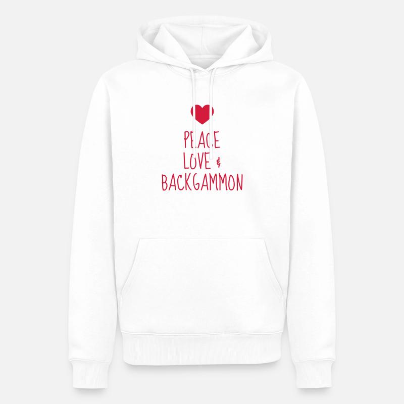Backgammon / Spiel / Player / Schach - Männer Premium Bio Hoodie - Weiß