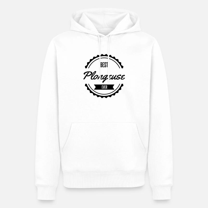 best plongeuse serveuse plongée - Sweat à capuche Premium bio Homme - blanc