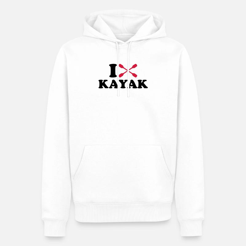 Kajak - Männer Premium Bio Hoodie - Weiß
