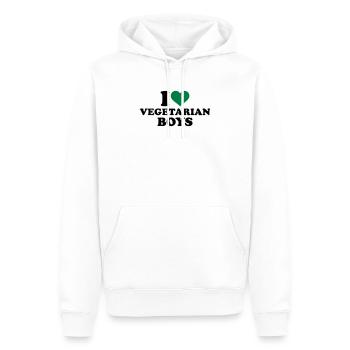 Vegetarier - Männer Premium Bio Hoodie - Weiß - Vorne - Nico (187cm)
