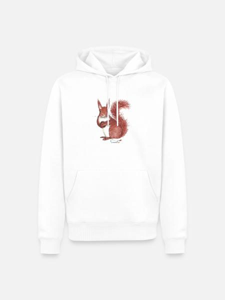 Squirrel - Men’s Premium Organic Hoodie - white