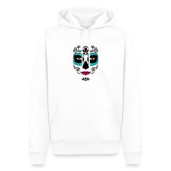 Mexikanische Totenmaske La Catrina, Santa Muerte - Männer Premium Bio Hoodie - Weiß - Vorne - Nico (187cm)