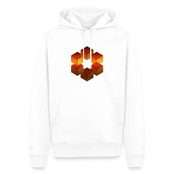 Optische Illusion - Männer Premium Bio Hoodie - Weiß - Vorne - Nico (187cm)