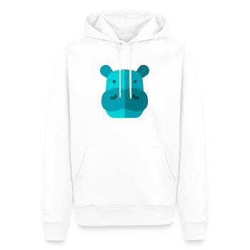 Hippopotames - Sweat à capuche Premium bio Homme - blanc - Devant - Nico (187cm)