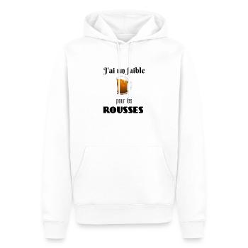 J'ai un faible pour les rousses - Sweat à capuche Premium bio Homme - blanc - Devant - Nico (187cm)