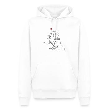 Pitbull chien amour amour canine design - Sweat à capuche Premium bio Homme - blanc - Devant - Nico (187cm)
