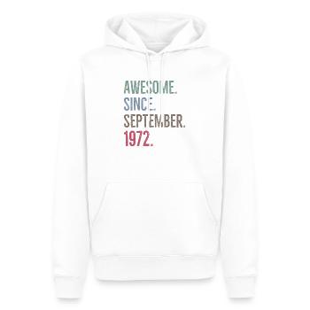 Génial depuis septembre 1972 - Sweat à capuche Premium bio Homme - blanc - Devant - Nico (187cm)