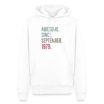 Awesome Since September 1979 - Men’s Premium Organic Hoodie - white - Front - Nico (187cm)