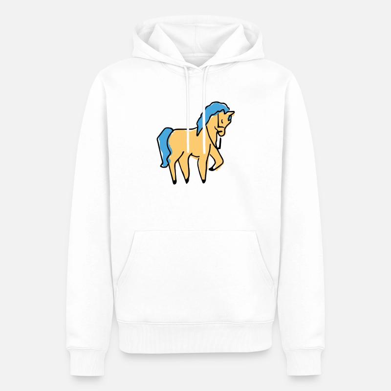 Pferdchen - Männer Premium Bio Hoodie - Weiß
