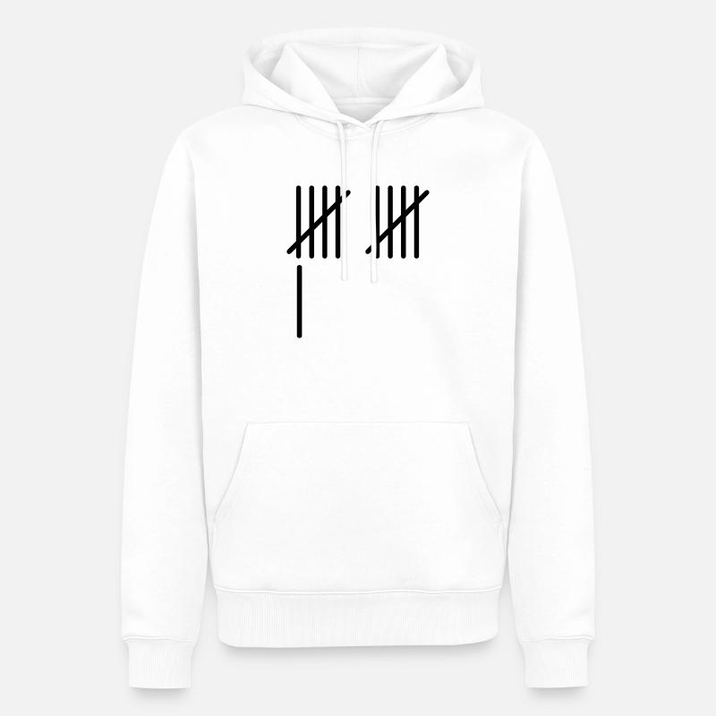 11 Rayures - Sweat à capuche Premium bio Homme - blanc