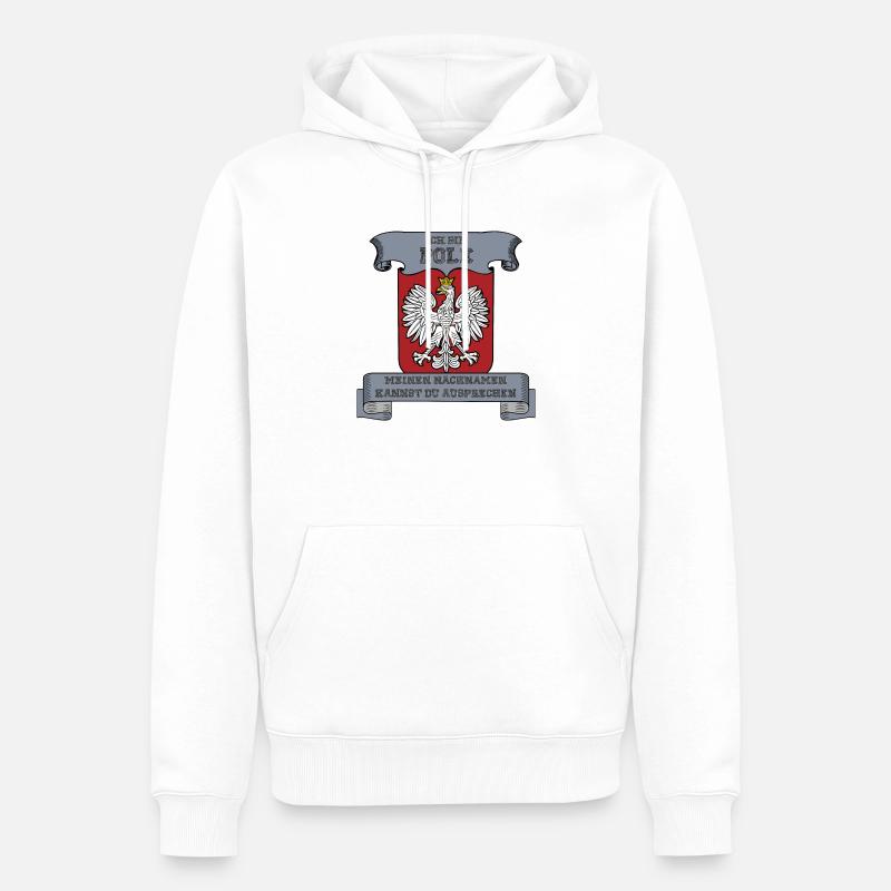 ich bin Pole - Männer Premium Bio Hoodie - Weiß