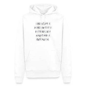 Festival Konzert betrunken Spaß Schrift - Männer Premium Bio Hoodie - Weiß - Vorne - Nico (187cm)