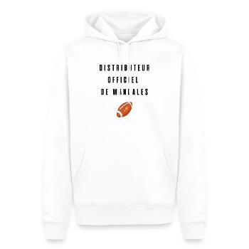 Distributeur officiel de mandales t-shirt rugby - Sweat à capuche Premium bio Homme - blanc - Devant - Nico (187cm)