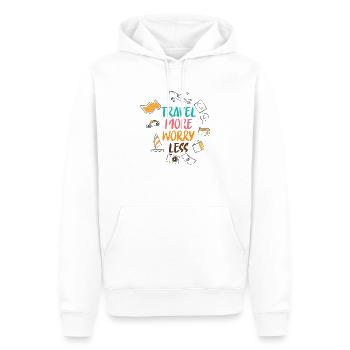 Travel - Männer Premium Bio Hoodie - Weiß - Vorne - Nico (187cm)