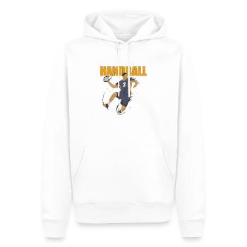 Handball - Sweat à capuche Premium bio Homme - blanc - Devant - Nico (187cm)