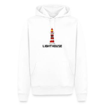 Lighthouse Lighthouse Tower Signal Sea Coast - Sweat à capuche Premium bio Homme - blanc - Devant - Nico (187cm)