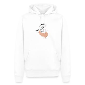 Design Porte mmon nom - Sweat à capuche Premium bio Homme - blanc - Devant - Nico (187cm)