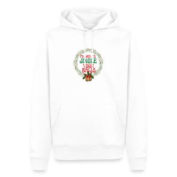 Ich möchte deine Bälle jingle - Männer Premium Bio Hoodie - Weiß - Vorne - Nico (187cm)