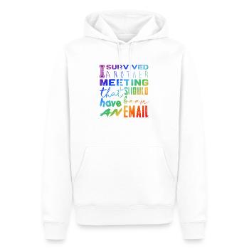 Drôle de dicton pour bureau, bureau, travail et travail - Sweat à capuche Premium bio Homme - blanc - Devant - Nico (187cm)