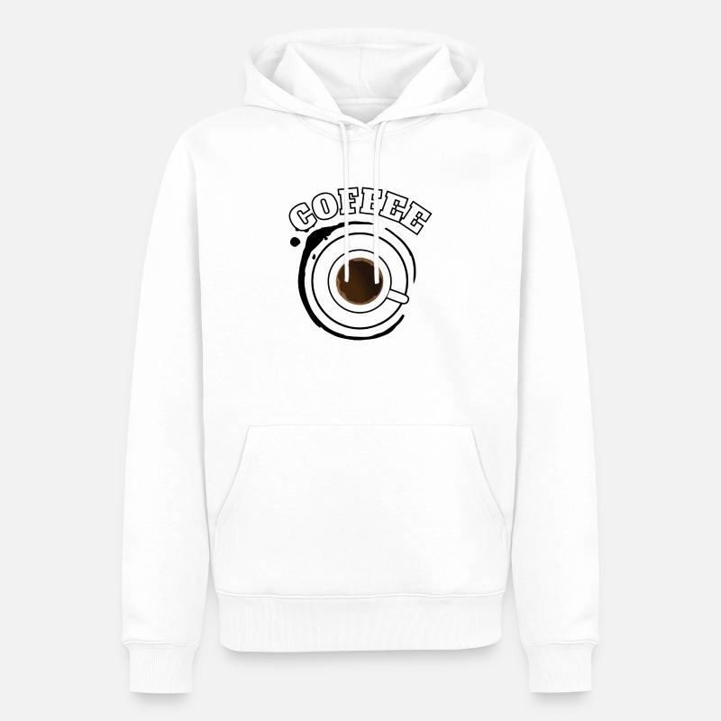 Kaffee Logo - Männer Premium Bio Hoodie - Weiß