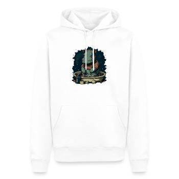 hippo 4 - Sweat à capuche Premium bio Homme - blanc - Devant - Nico (187cm)