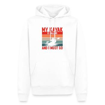 Sports nautiques en kayak - Sweat à capuche Premium bio Homme - blanc - Devant - Nico (187cm)