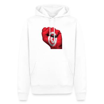 Fist Tunisie - Sweat à capuche Premium bio Homme - blanc - Devant - Nico (187cm)