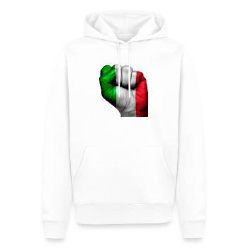 Fist Italie - Sweat à capuche Premium bio Homme - blanc - Devant - Nico (187cm)