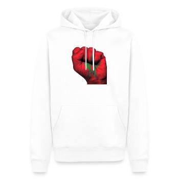 Fist Maroc - Sweat à capuche Premium bio Homme - blanc - Devant - Nico (187cm)