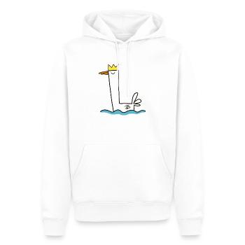Le Roi des canards - Sweat à capuche Premium bio Homme - blanc - Devant - Nico (187cm)