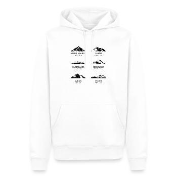 Les plus hautes montagnes du monde avec et dénivelé - Sweat à capuche Premium bio Homme - blanc - Devant - Nico (187cm)