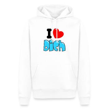 I Herz Dich - Männer Premium Bio Hoodie - Weiß - Vorne - Nico (187cm)