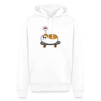 Hamster auf Skateboard - Männer Premium Bio Hoodie - Weiß - Vorne - Nico (187cm)