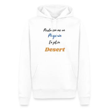 Phrase drôle perdu - Sweat à capuche Premium bio Homme - blanc - Devant - Nico (187cm)