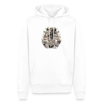 Nordisches Skandinavien Retro Wikinger Mystische Mythologie - Männer Premium Bio Hoodie - Weiß - Vorne - Nico (187cm)