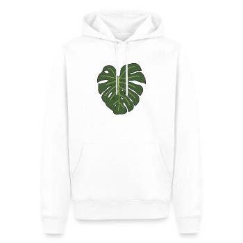 Monstera - Sweat à capuche Premium bio Homme - blanc - Devant - Nico (187cm)