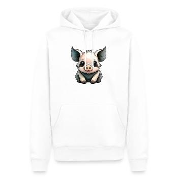 Petit Cochon Sauvage - Sweat à capuche Premium bio Homme - blanc - Devant - Nico (187cm)