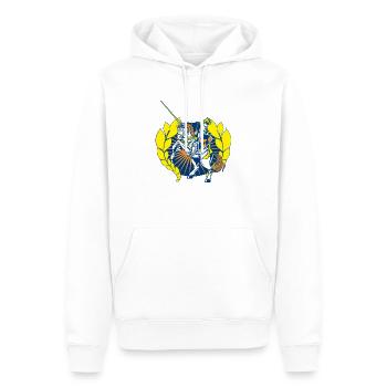 Ritter2 - Männer Premium Bio Hoodie - Weiß - Vorne - Nico (187cm)