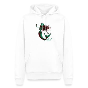 Sirène squelette - Vert/Rouille - Sweat à capuche Premium bio Homme - blanc - Devant - Nico (187cm)