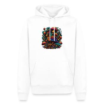 Psychedelic Parrot Paradise - Men’s Premium Organic Hoodie - white - Front - Nico (187cm)