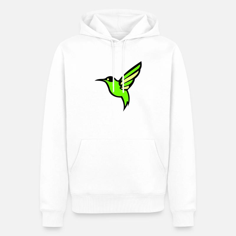 kolibri vogel silhouette - Männer Premium Bio Hoodie - Weiß