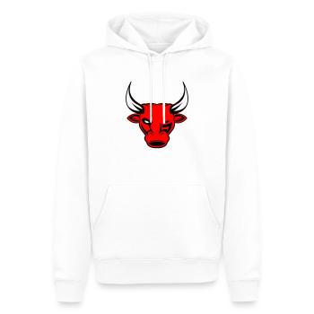 taureau taureau - Sweat à capuche Premium bio Homme - blanc - Devant - Nico (187cm)