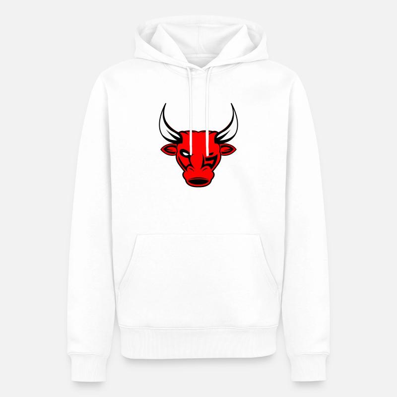 stier bulle - Männer Premium Bio Hoodie - Weiß