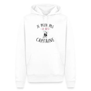 je suis capitaine / humour enfant - Sweat à capuche Premium bio Homme - blanc - Devant - Nico (187cm)