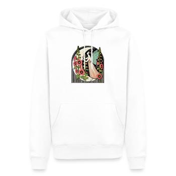 Stockrosen Fee - Männer Premium Bio Hoodie - Weiß - Vorne - Nico (187cm)