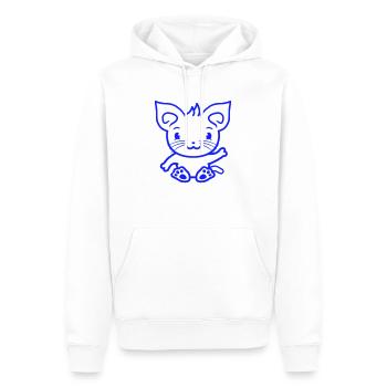 chat mignon agitant heureux souriant chaton amusant - Sweat à capuche Premium bio Homme - blanc - Devant - Nico (187cm)